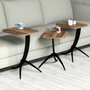 Hanah Home Pion - Juego de mesas apilables de 3 piezas Nogal